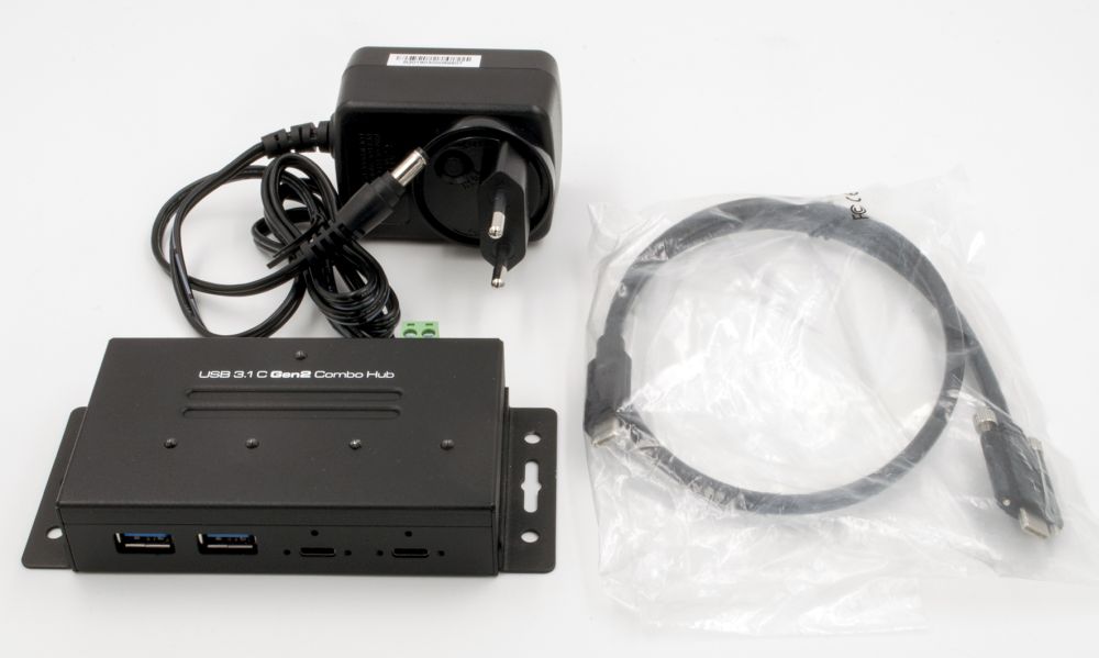 4-Port USB 3.1 Gen.2 Metall HUB mit 2x C- und 2x A-Anschlüsse, inkl. Netzteil 5V/4A und USB Kabel C-C, Exsys® [EX-1240HMVS]