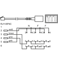 Telefonadapter RJ11 (6/4) Stecker an NFF Buchse, Good Connections®