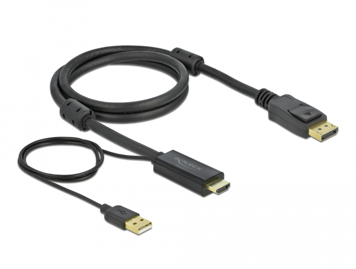 HDMI zu DisplayPort Kabel 4K 30 Hz 1 m, Delock® [85963]