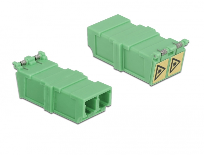LWL Kupplung mit Laserschutzklappe LC Duplex Buchse zu LC Duplex Buchse 4 Stück, Delock® [85927]