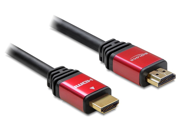 High Speed HDMI® Kabel, Stecker A an Stecker A, vergoldete Stecker mit Ferritkernen, 3m, Delock® [84334]