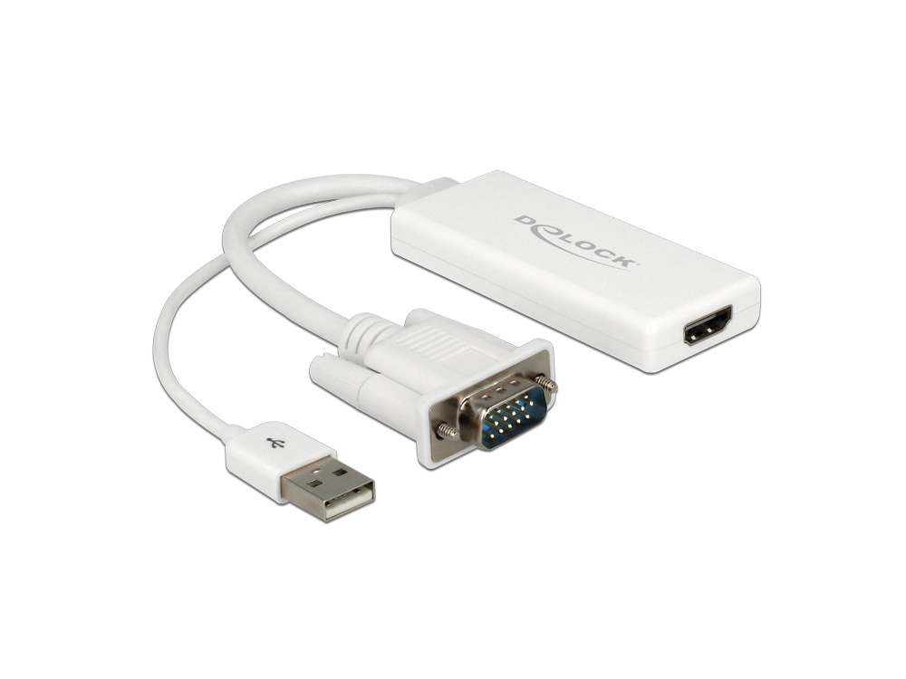 Adapter VGA an HDMI mit Audio, weiß, Delock® [62460]
