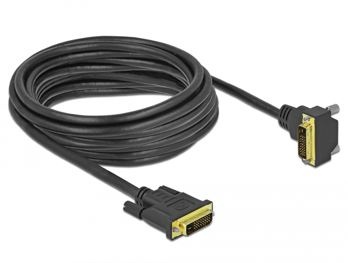 DVI Kabel 24+1 Stecker zu 24+1 Stecker gewinkelt 5 m, Delock® [85896]