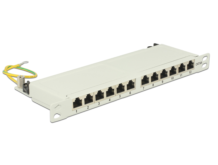 10" Patchpanel 12 Port Cat.6A 0.5 HE grau, Delock® [43311]