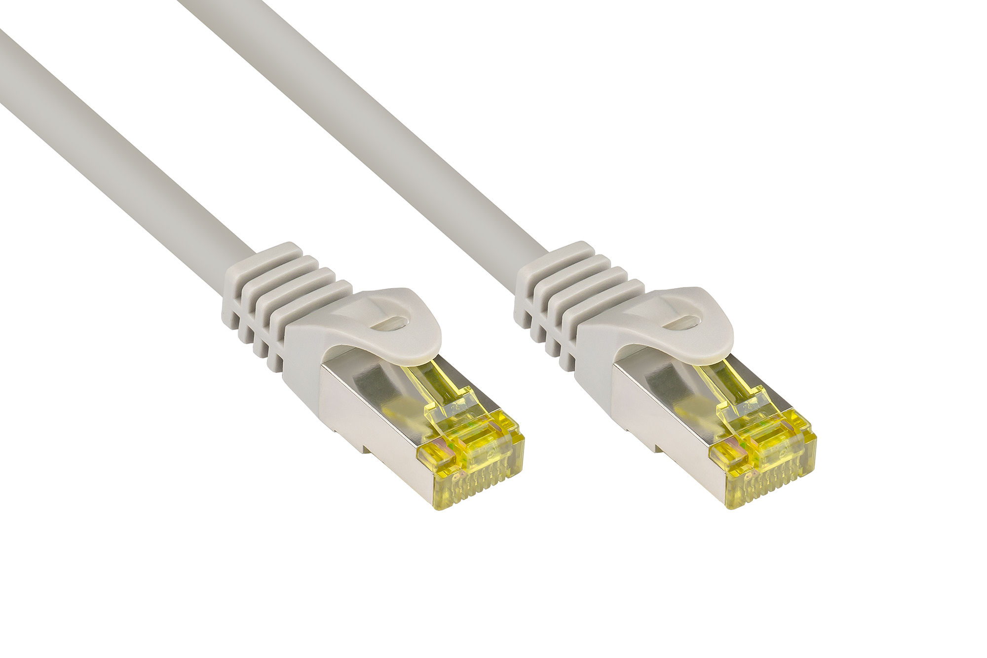 RJ45 Patchkabel mit Cat. 7 Rohkabel und Rastnasenschutz (RNS