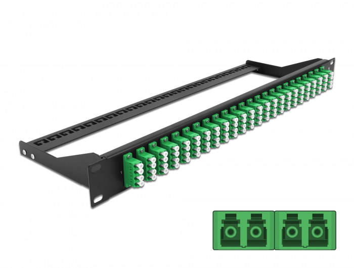 19" LWL Patchpanel 24 Port LC Quad grün, Delock® [43399]
