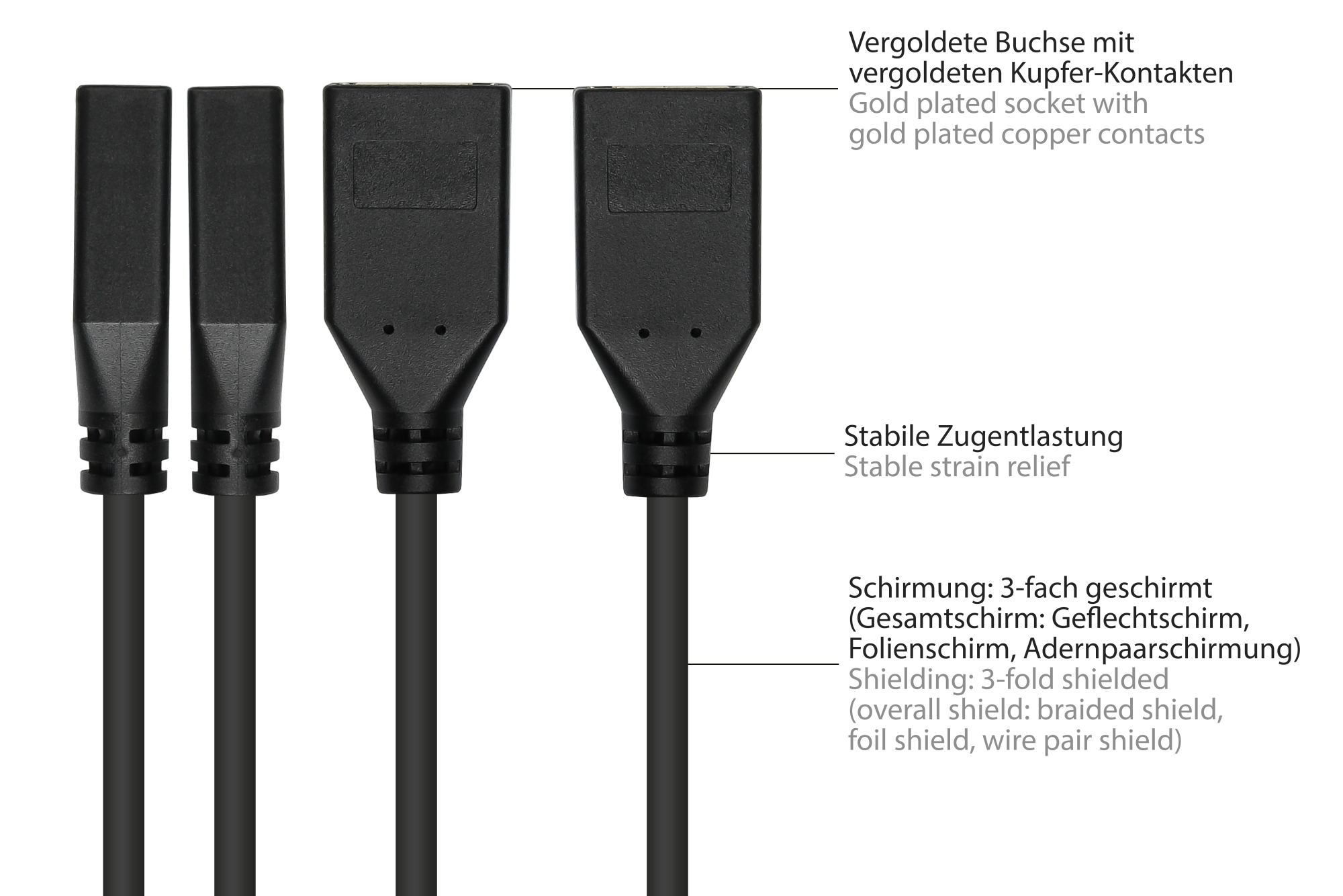 Adapter HDMI 2.0b Stecker an DisplayPort 1.2 Buchse, 4K @60Hz, USB Power, vergoldete Kontakte, Kupferleiter, schwarz, 0,3m, Good Connections®