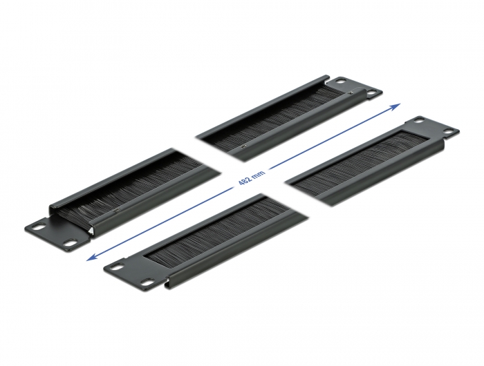 19" Kabelmanagement Bürstenleiste 1 HE schwarz, Delock® [66288]