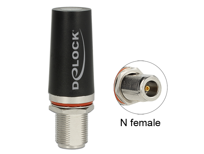 LTE Antenne N Buchse, 3dBi, omnidirektional, starr, Dachmontage outdoor, schwarz, Delock® [12456]