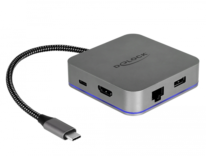 USB Type-C™ Dockingstation für Mobilgeräte 4K - HDMI / Hub / LAN / PD 3.0 mit LED Beleuchtung, Delock® [87742]