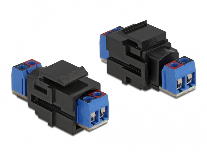 Keystone Modul 2 Pin Terminalblock > Terminalblock schwarz, Delock® [86867]