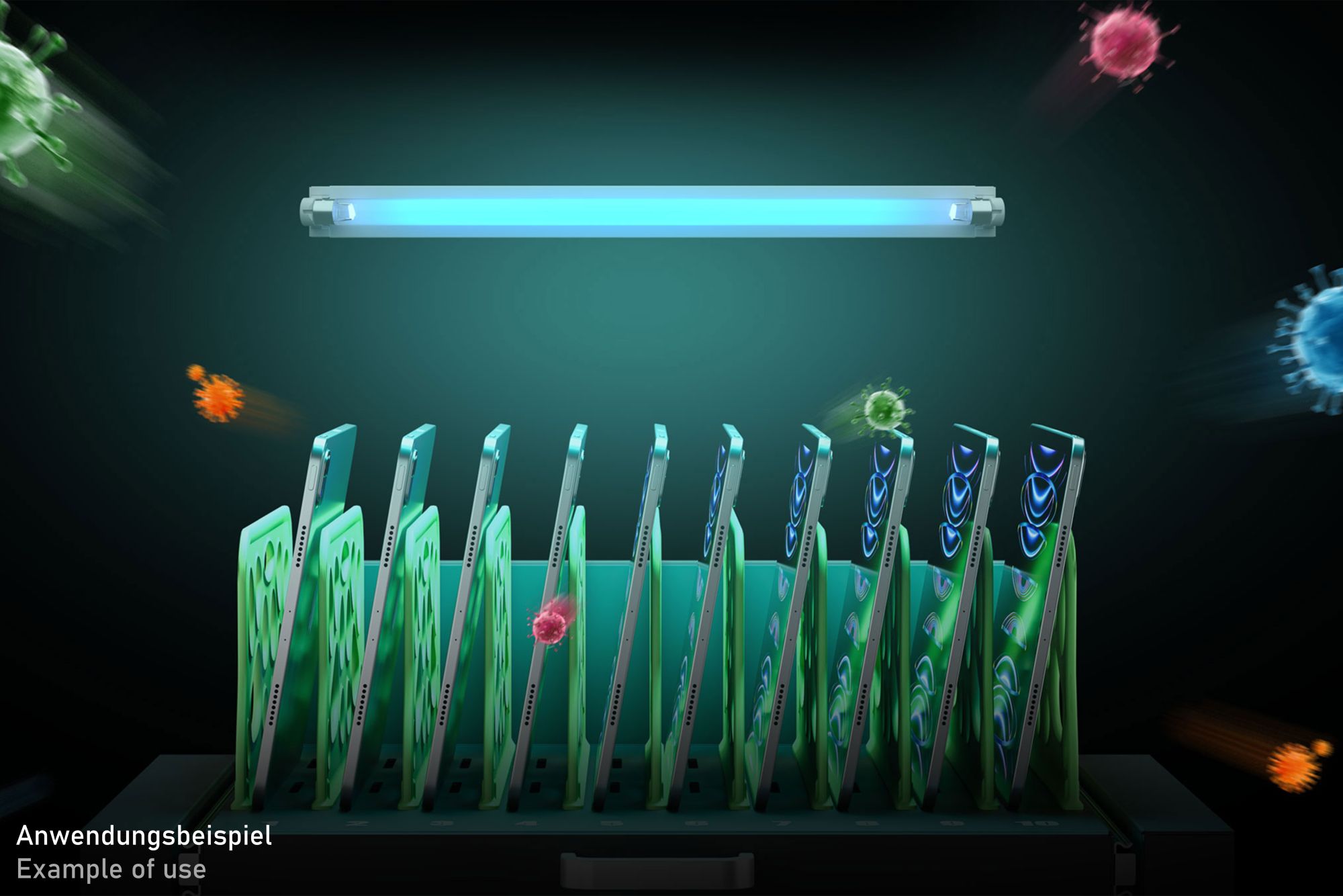 Good Connections® ANTARES T10 Tablet-Ladeschrank, UV-C Desinfektion, schwarz