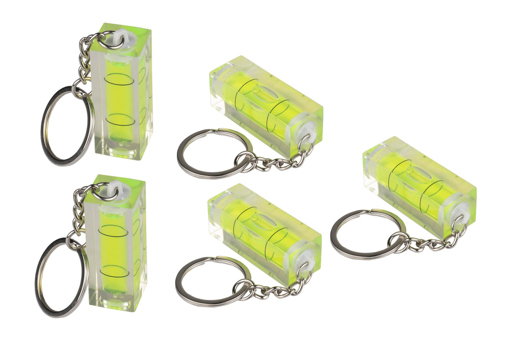 kabelmeister® Wasserwaage mit Schlüsselanhänger - 5er-Set