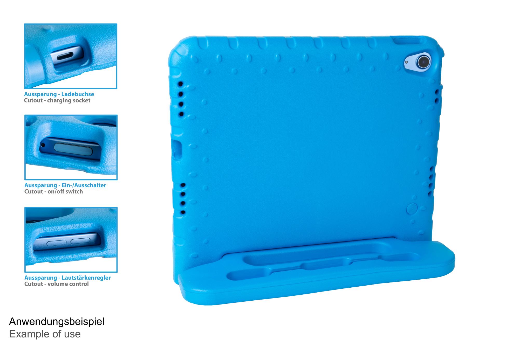 iPad 10,9" (10. Gen.) Tablet-Schutzhülle mit Kickstand, blau, Good Connections®