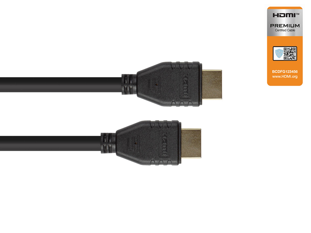 Anschlusskabel HDMI 2.0b, 4K / UHD @60Hz, PREMIUM zertifiziert, 18 Gbit/s, vergoldete Kontakte, CU, schwarz, 2m, Good Connections®