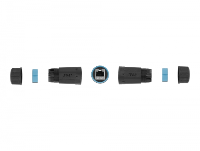Kabelverbinder RJ45 Buchse zu RJ45 Buchse Cat.6A wasserfest, Delock® [86693]