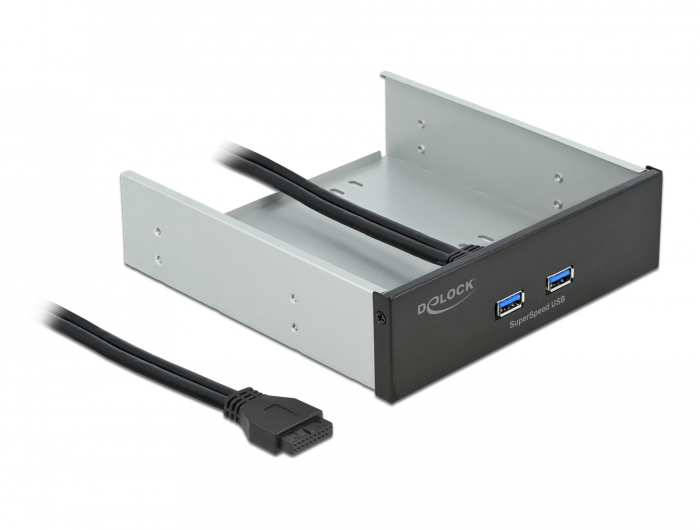 5.25" Front Panel mit 2 x SuperSpeed USB (USB 3.2 Gen 1) Typ-A Ports , Delock® [61005]