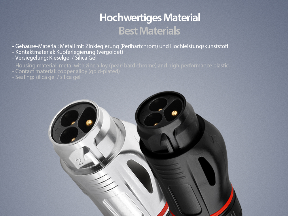 Industrie-Steckverbinder S2 - Power (3-Pin) Stecker, Schraubanschluss, Metall, M24, IP67, Good Connections®