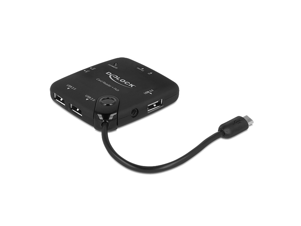 Card Reader Micro USB OTG + 3 Port USB Hub, Delock® [65529]