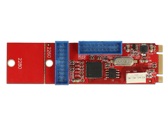 Konverter M.2 Key B+M Stecker an 2x USB 3.0 Pfostenstecker, Delock® [62843]