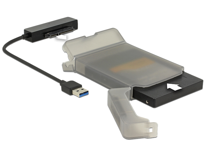 Konverter USB 3.0 Typ-A Stecker an 22 Pin SATA 6 Gb/s mit 2.5" Schutzhülle, Delock® [62742]