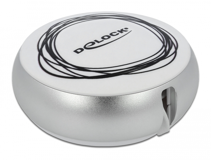 USB 2.0 2 in 1 Aufrollkabel Typ-A zu Micro-B und USB-C™ weiß / silber, Delock® [85821]