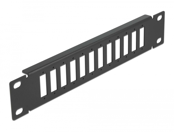 10" LWL Patchpanel 12 Port für SC Duplex / LC Quad 1 HE schwarz, Delock® [66802]