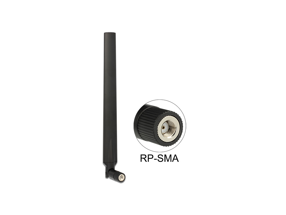 WLAN Antenne RP-SMA 802.11 ac/a/h/b/g/n 4 ~ 7 dBi omnidirektional Gelenk, Delock® [88899]