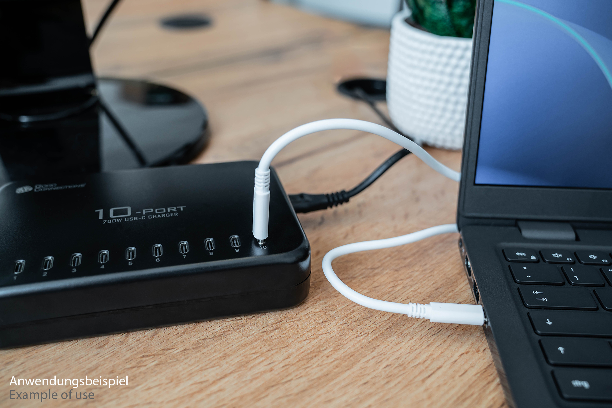 USB-Desktop-Schnellladestation 200W, 10-Port (10x USB-C™), schwarz, Good Connections®