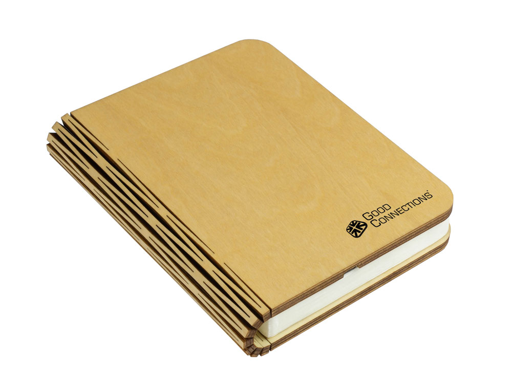 LED Lightbook [L] ahornfarben, 165 x 125 x 25 mm, Good Connections®