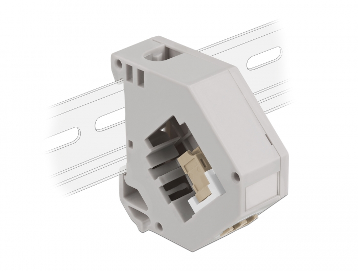 Hutschienenadapter mit Keystone LC Duplex Buchse zu LC Duplex Buchse beige, Delock® [87193]