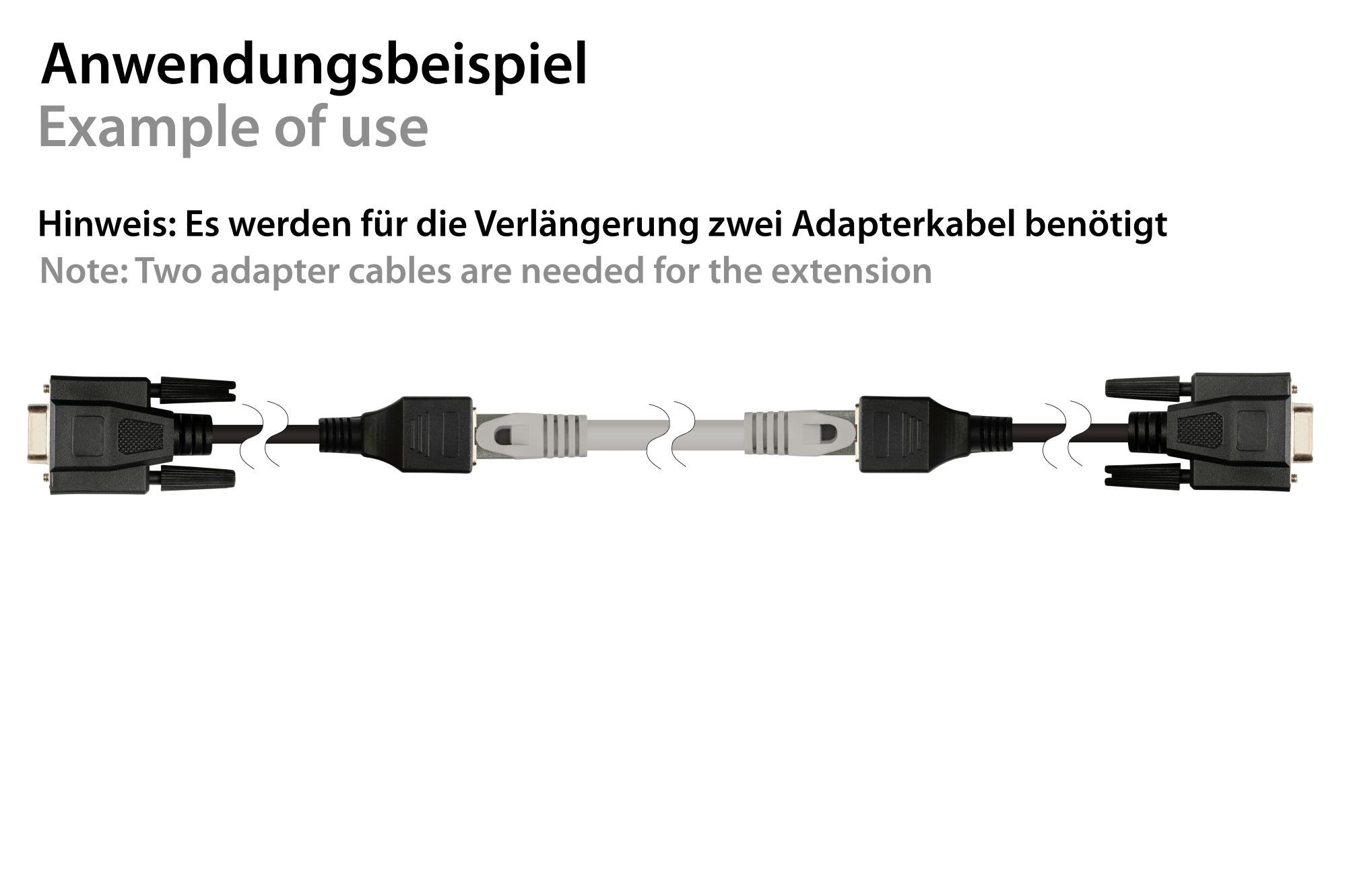 Adapterkabel RJ45 Buchse an RS232 seriell D-SUB 9-Pol Buchse, 1:1, schwarz, 0,1m, Good Connections®