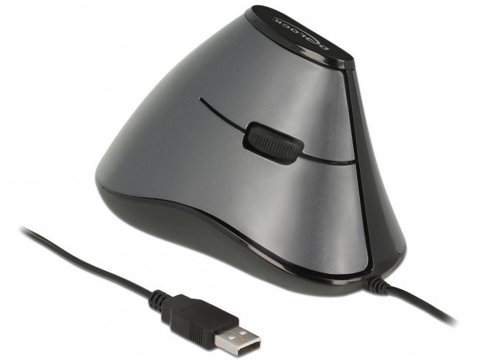 Ergonomische vertikal optische 5-Tasten USB Maus, Delock® [12527]
