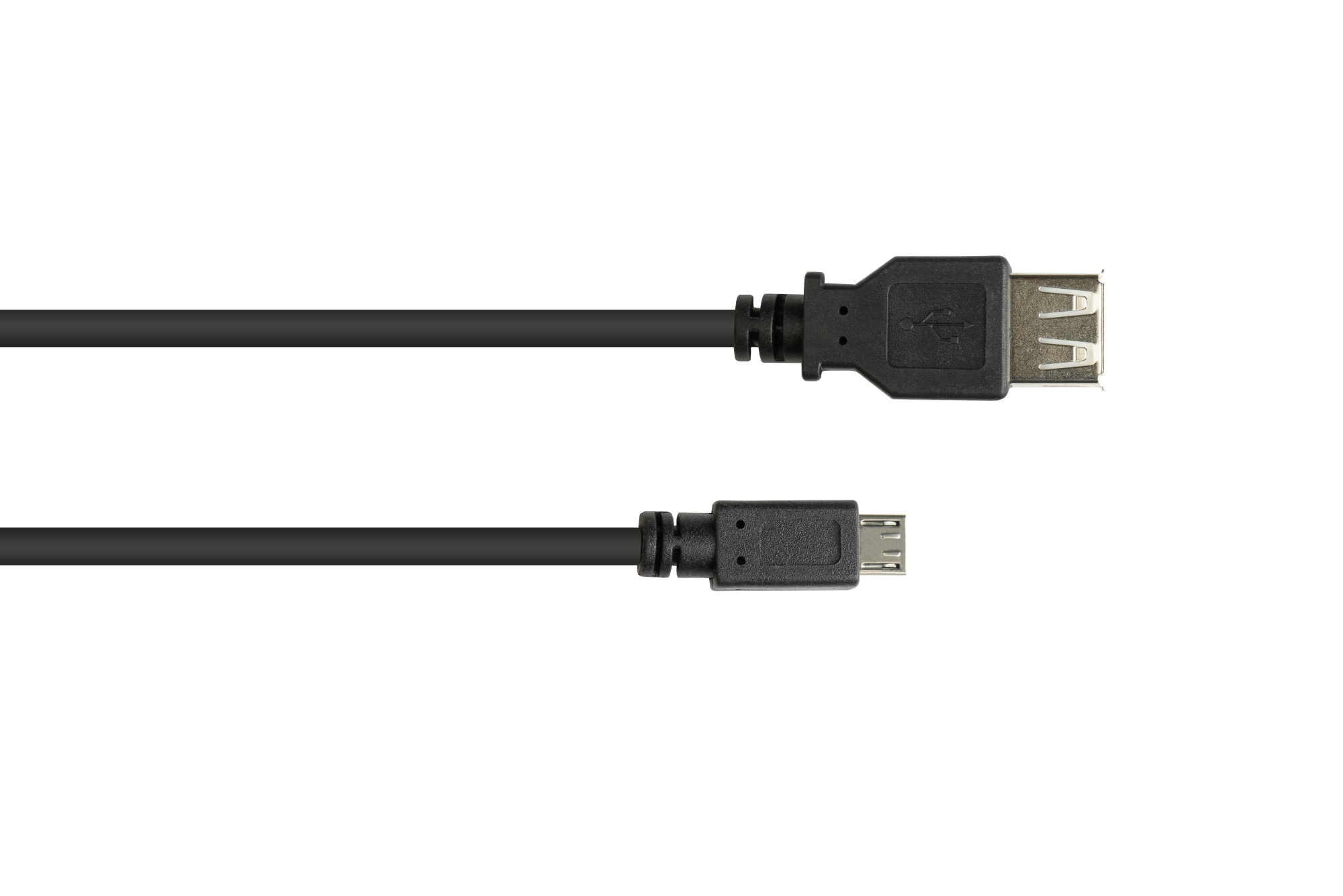 Adapterkabel USB 2.0 OTG (On-the-go), Stecker Micro B an Buchse A, schwarz, 0,1m, Good Connections®