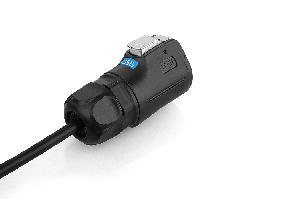 Industrie-Steckverbinder S1 - USB 3.0 Kabel, Stecker A mit Klick-Arretierung an Stecker A, M24, IP65/67, 0,5m, Good Connections®