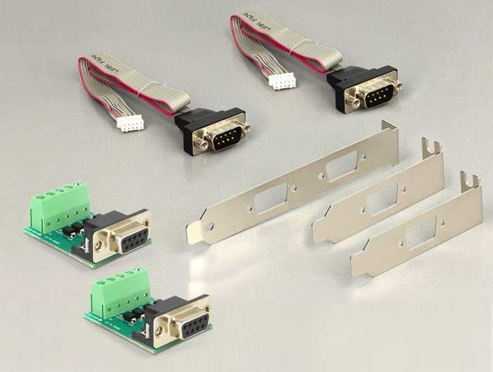 MiniPCI Express I/O PCIe full size RS-422/485 2x DB9 Stecker, 600W Überspannungsschutz, Delock® [95245]