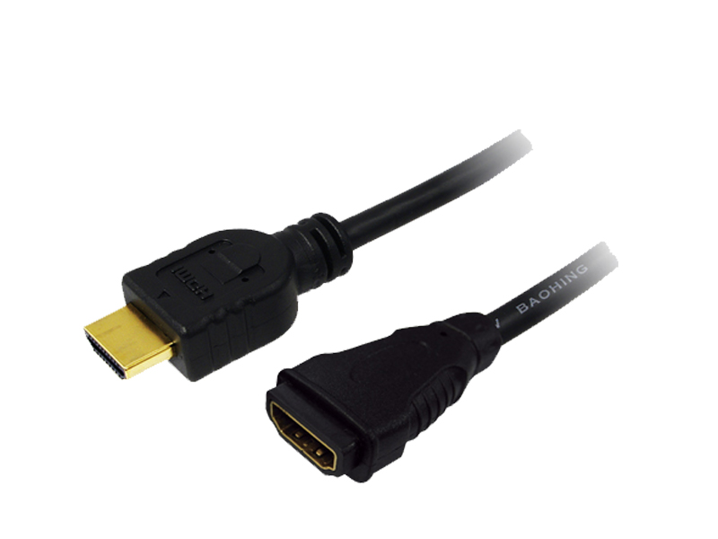 Verlängerungskabel HDMI-High-Speed 1.4 mit Ethernet, A Stecker an A Buchse, vergoldete Kontakte, schwarz, 1m, LogiLink® [CH0059]