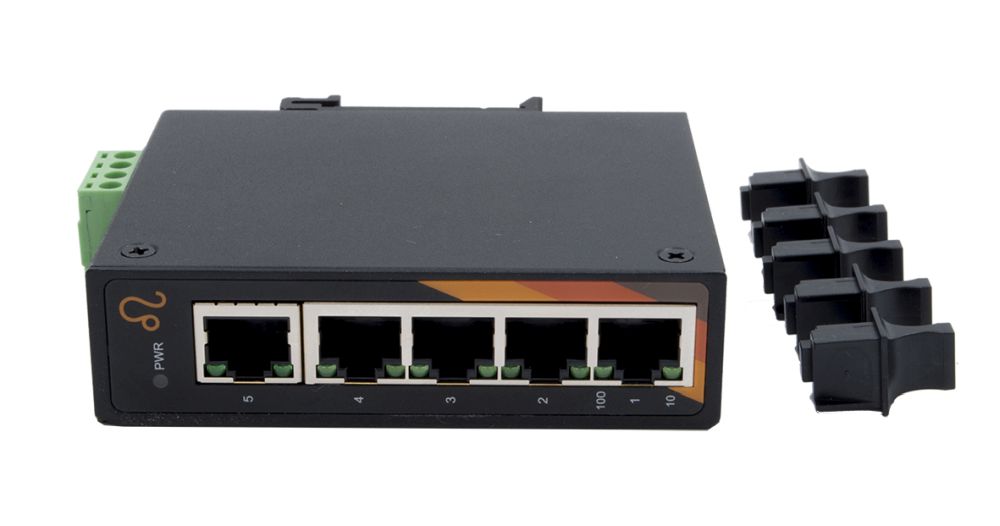 5 Port Industrie Ethernet Switch 5*10/100Tx, 12-48VDC Power Input Kompakte Version, Exsys® [EX-6200]