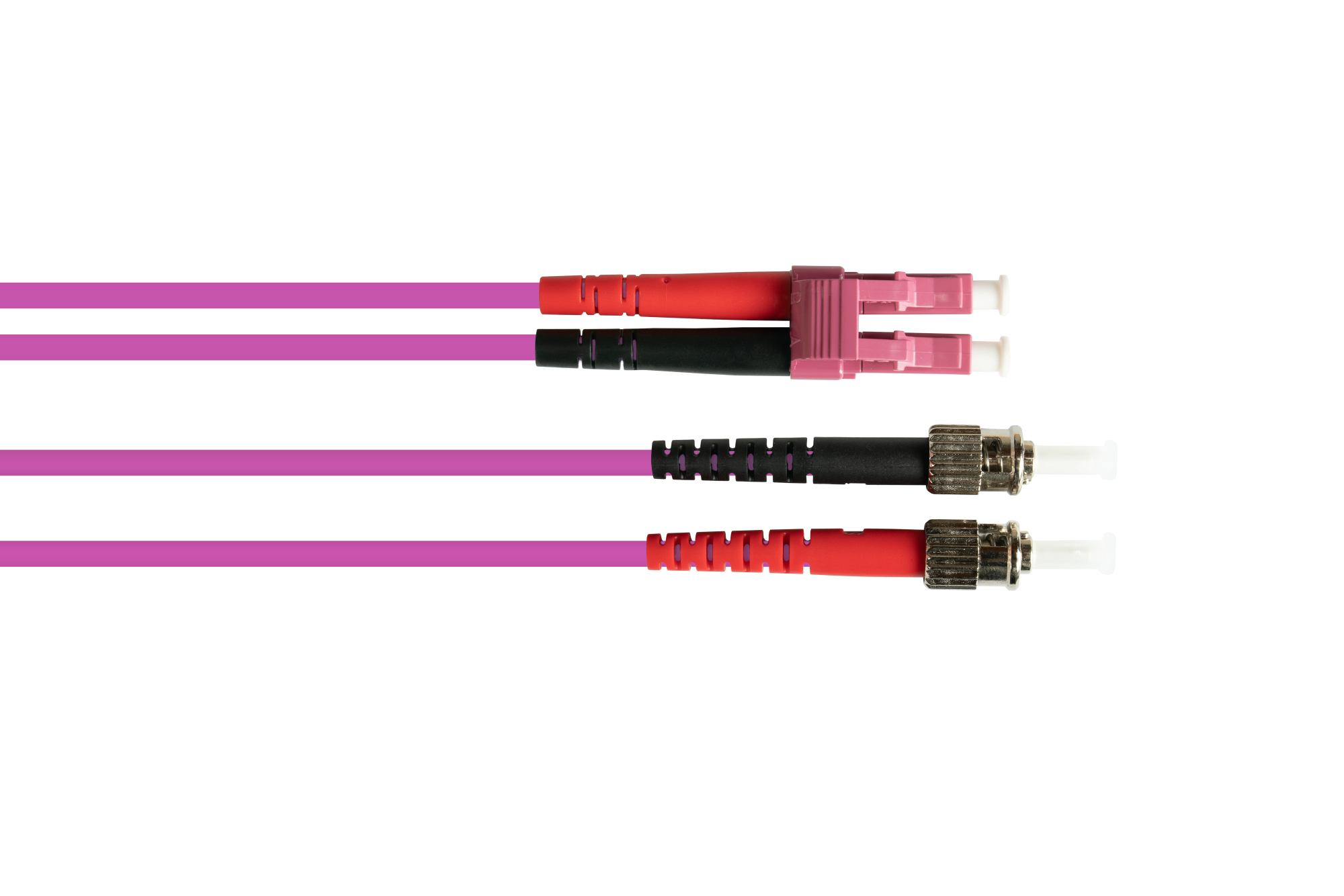 Patchkabel LWL Duplex OM4 (Multimode, 50/125) LC/ST, LSZH, austauschbare Polarität, 15m, Good Connections®