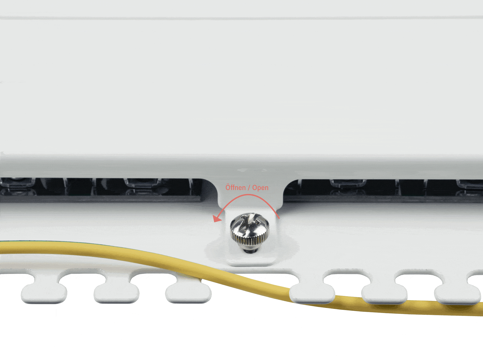 Patchpanel 19" Cat. 6A, 24-Port, 0,5 HE, STP geschirmt, werkzeugloses Öffnen, Reinweiß (RAL9010), Good Connections®