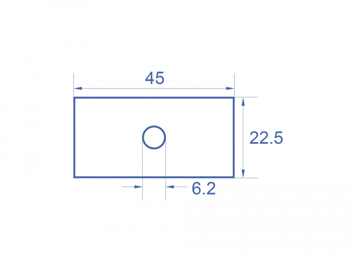 Easy 45 Modulblende Loch-Ausschnitt M6, 45 x 22,5 mm 10 Stück weiß, Delock® [81368]