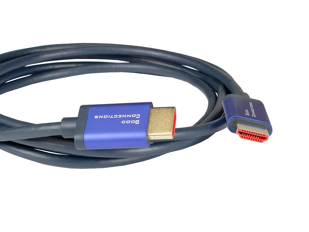 Ultra-High-Speed HDMI® 2.1 SmartFLEX Kabel, 8K UHD-2 / 4K UHD, Aluminiumgehäuse, CU, dunkelblau, 0,5m, Good Connections®