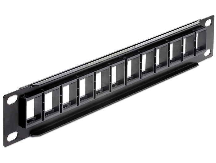 Patchpanel Keystone, 10" 12- Port, schwarz, Delock® [43259]