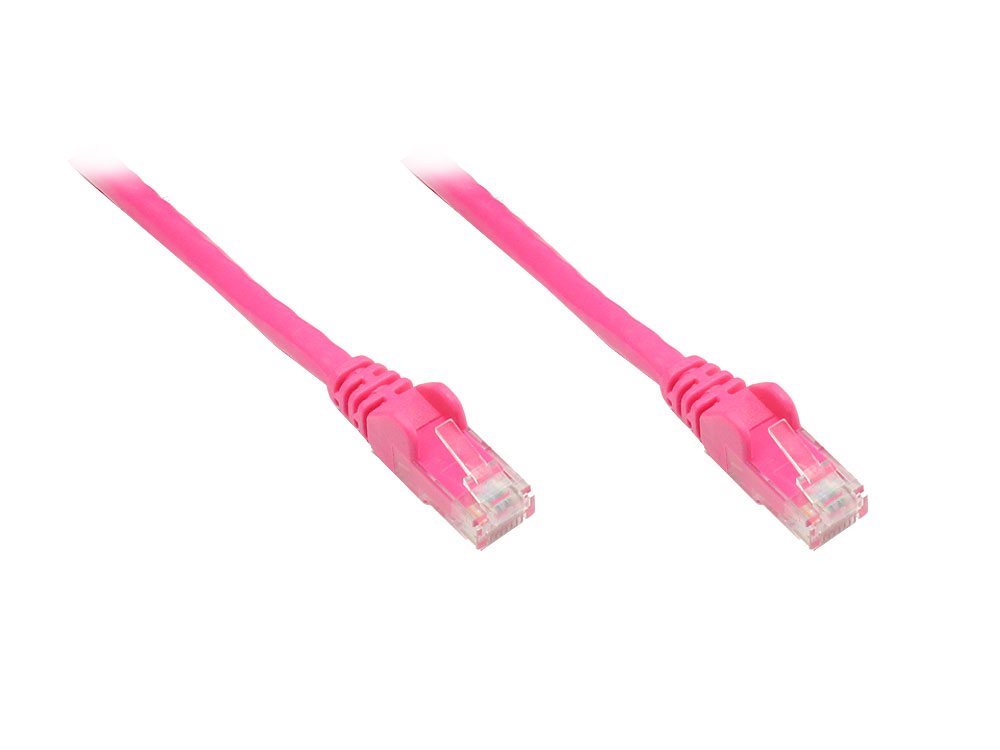 Patchkabel, Cat. 6, U/UTP, magenta, 0,25m, Good Connections®