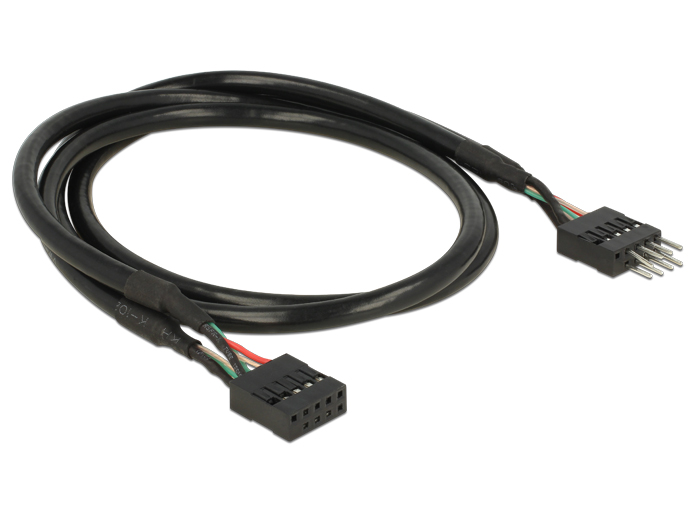 USB 2.0 10 Pin Verlängerungskabel Pfostenstecker an Pfostenbuchse 50 cm, Delock® [83874]