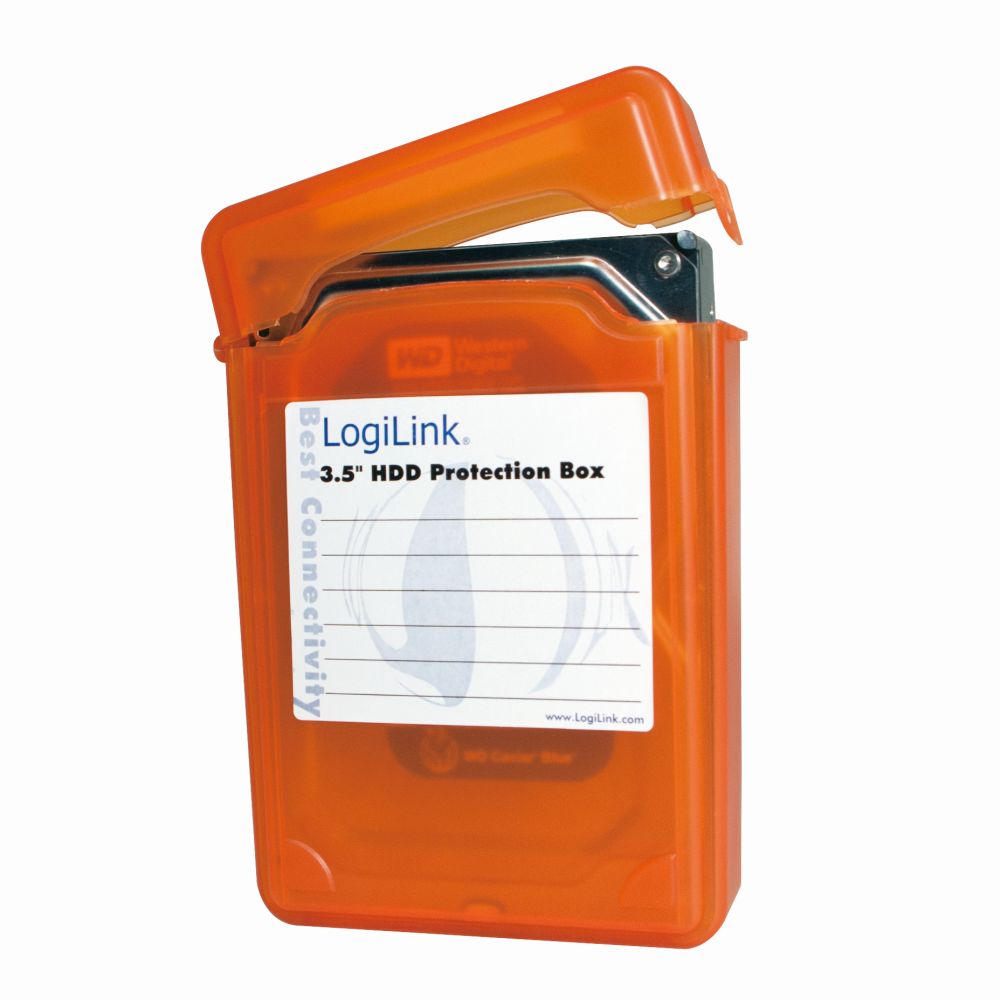 Festplatten Schutz-Box für 3,5" HDDs, Orange, LogiLink® [UA0133O]