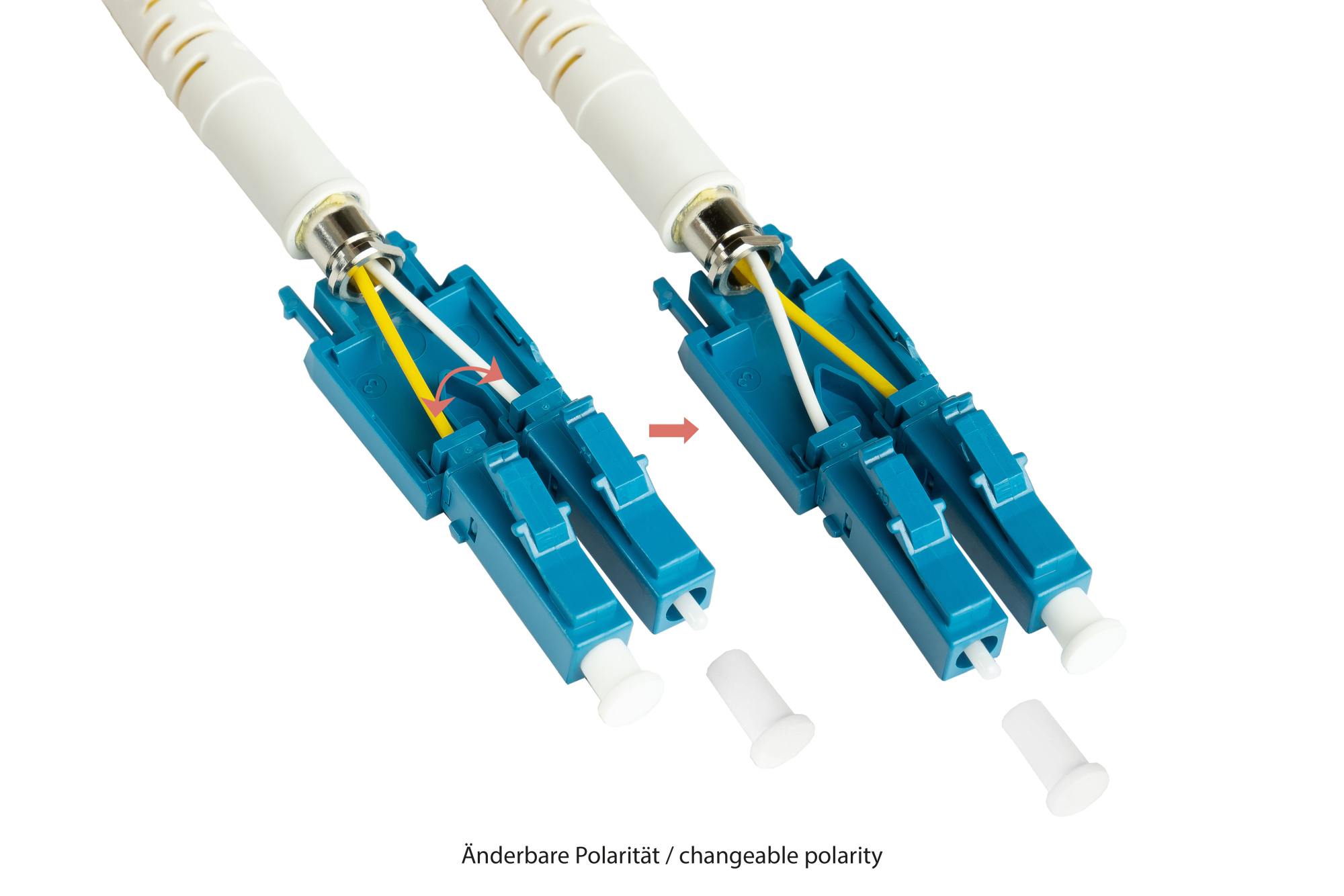 Patchkabel LWL Duplex OS2 (Singlemode, 9/125) LC/LC, UNIBOOT, LSZH, Entriegelungslasche, 5m, Good Connections®