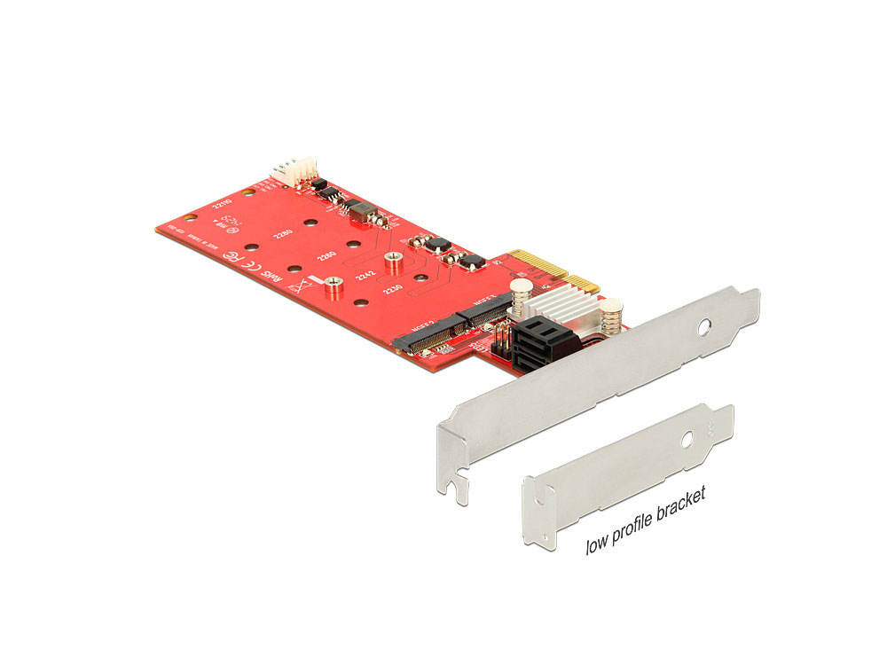 PCI Express Karte an 2 x intern M.2 NGFF + 2 x SATA 6 Gb/s mit RAID, Delock® [89379]