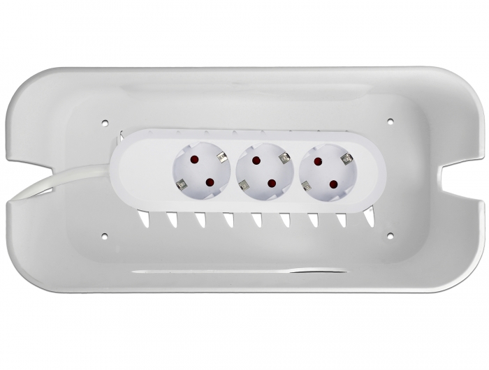 Kabelmanagement Box mit Aufbewahrungsfach weiß / grau, Delock® [18290]