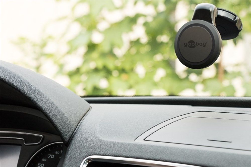 Magnethalterung fürs Smartphone, Scheibenmontage, schwarz